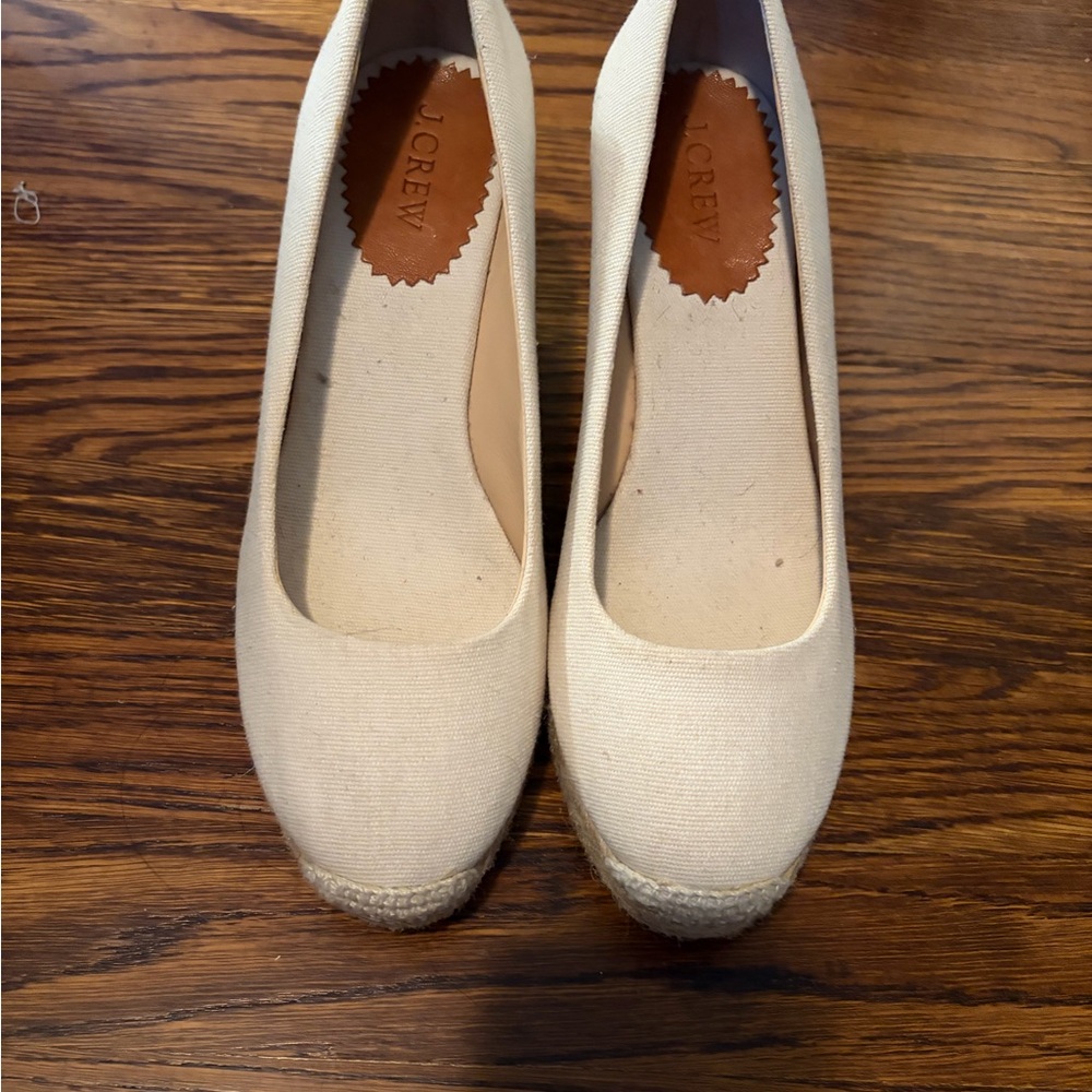 J. Crew Women's Cream Espadrille Wedges